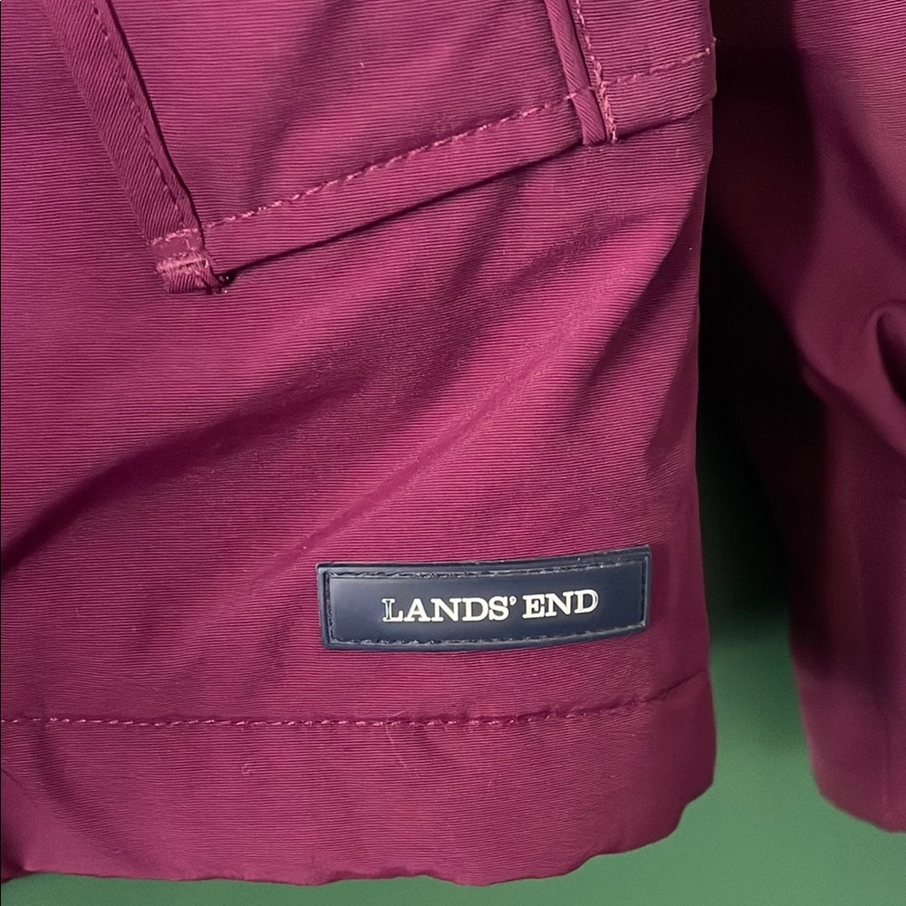 Lands' End Women's M Purple Squalll Jacket Hood Fleece Lined Fall/Winter - Picture 2 of 10